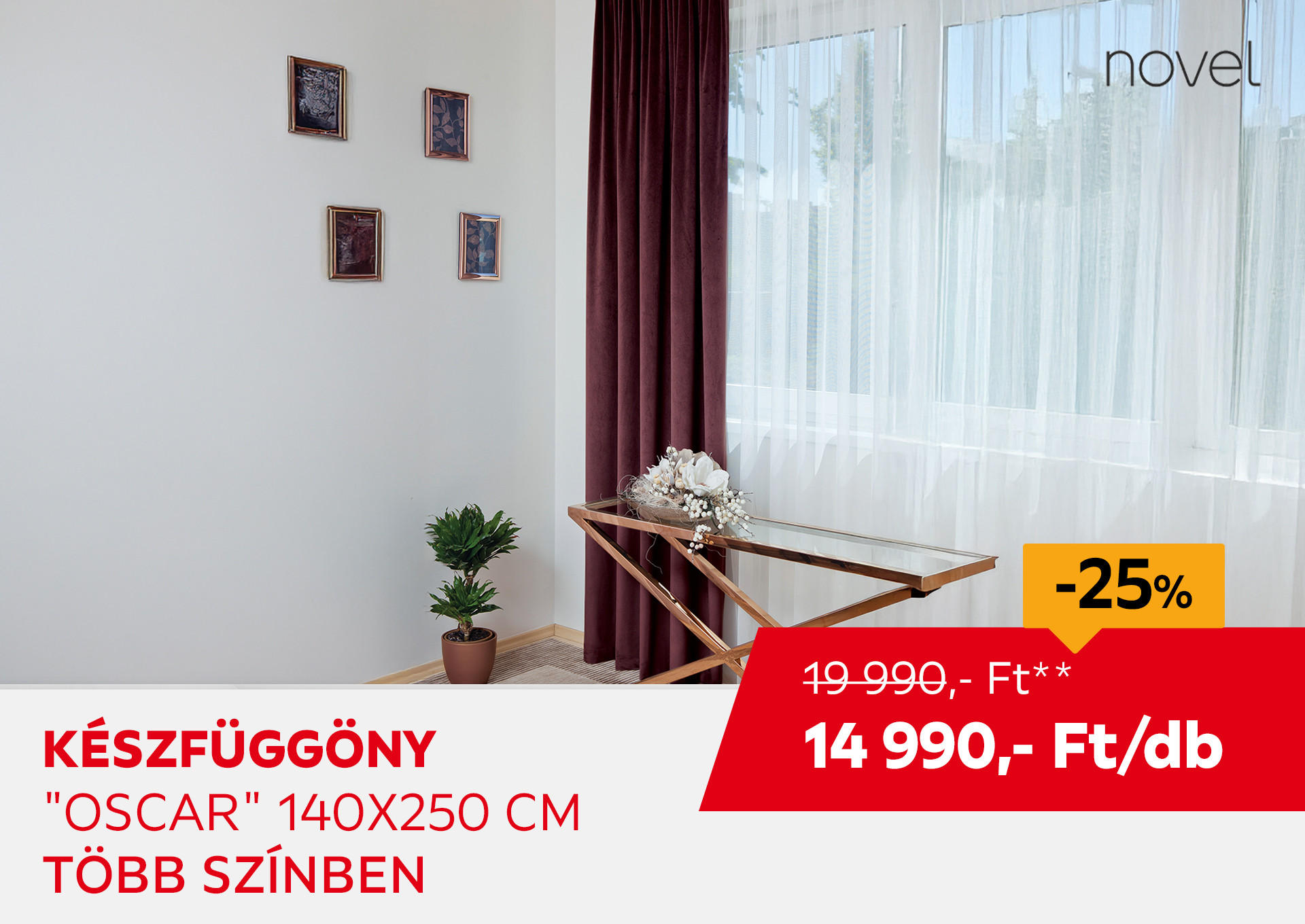 KÉSZFÜGGÖNY "OSCAR" 140X250 CM Kiemelt termék 19990 Ft.- helyett 14990 Ft.-