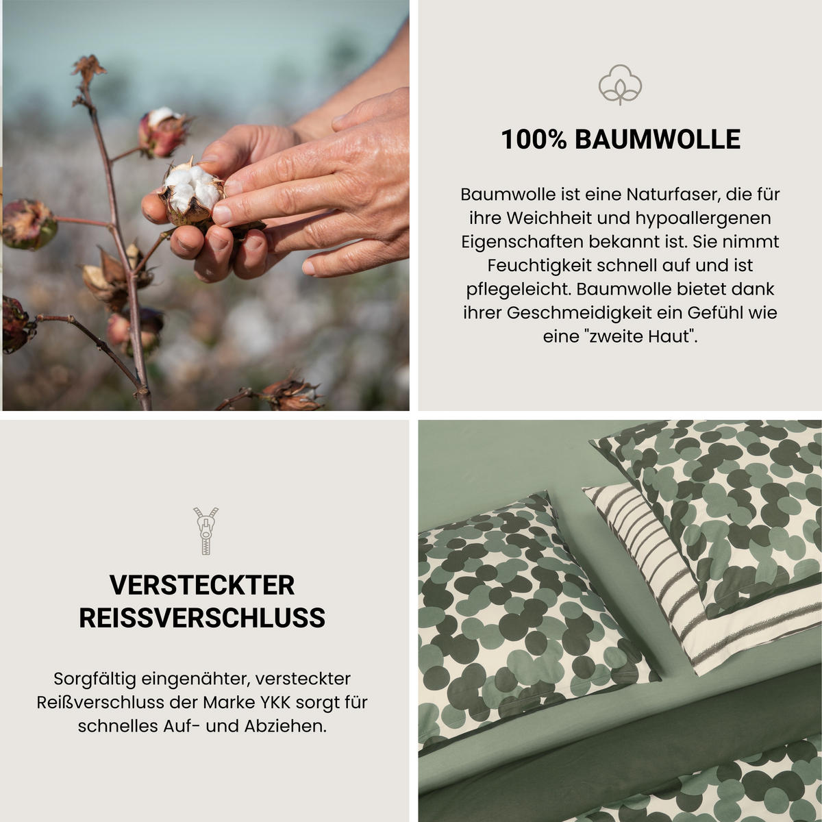 BETTWÄSCHESET Wesley - Renforcé - 2-teilig - 135 x 200 cm - Grün - Grün, Textil (135/200cm) - SCHIESSER