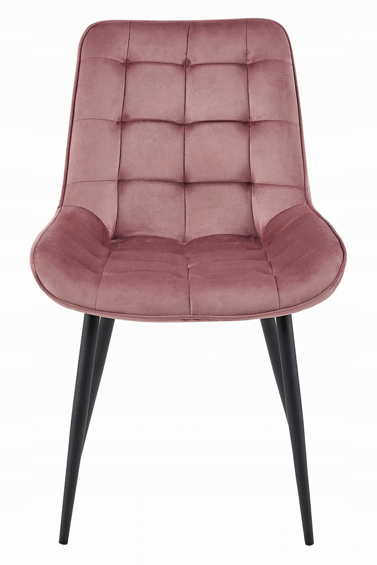 STUHL BARDI 6-er Set, Rosa, Schwarz, mit Samtstoff gepolstert - Grün, Textil/Metall (43/90/51cm) - Komodee