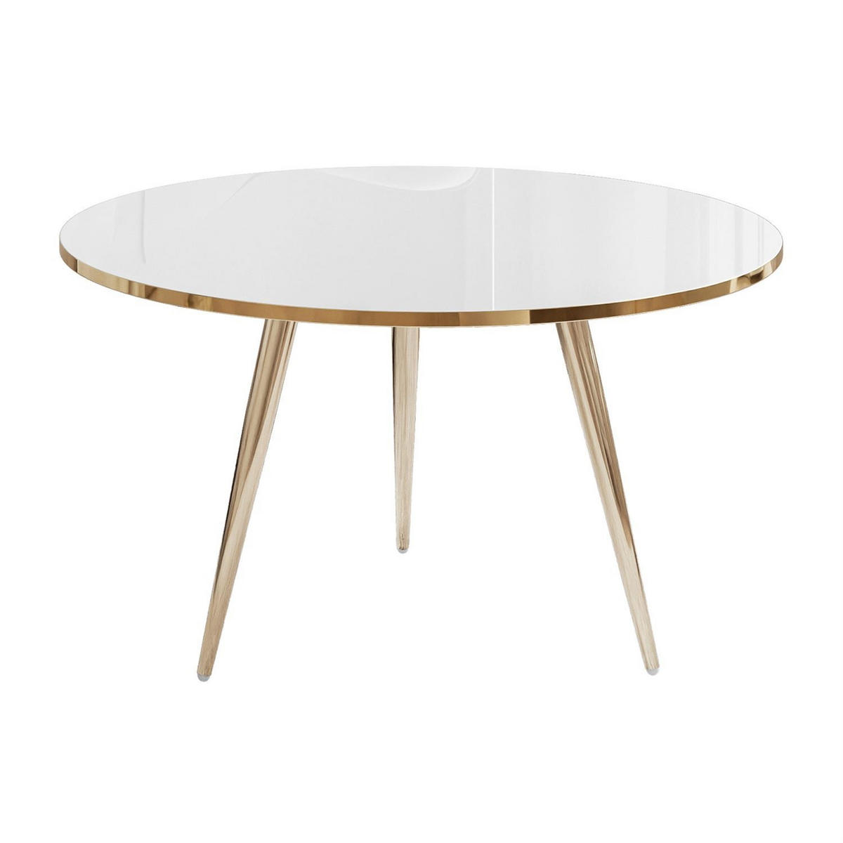 COUCHTISCH SOLEIL GOLD Hochglanz, Weiß Hochglanz, 70cm - Weiß, Holzwerkstoff (70/70/47cm) - Lookway