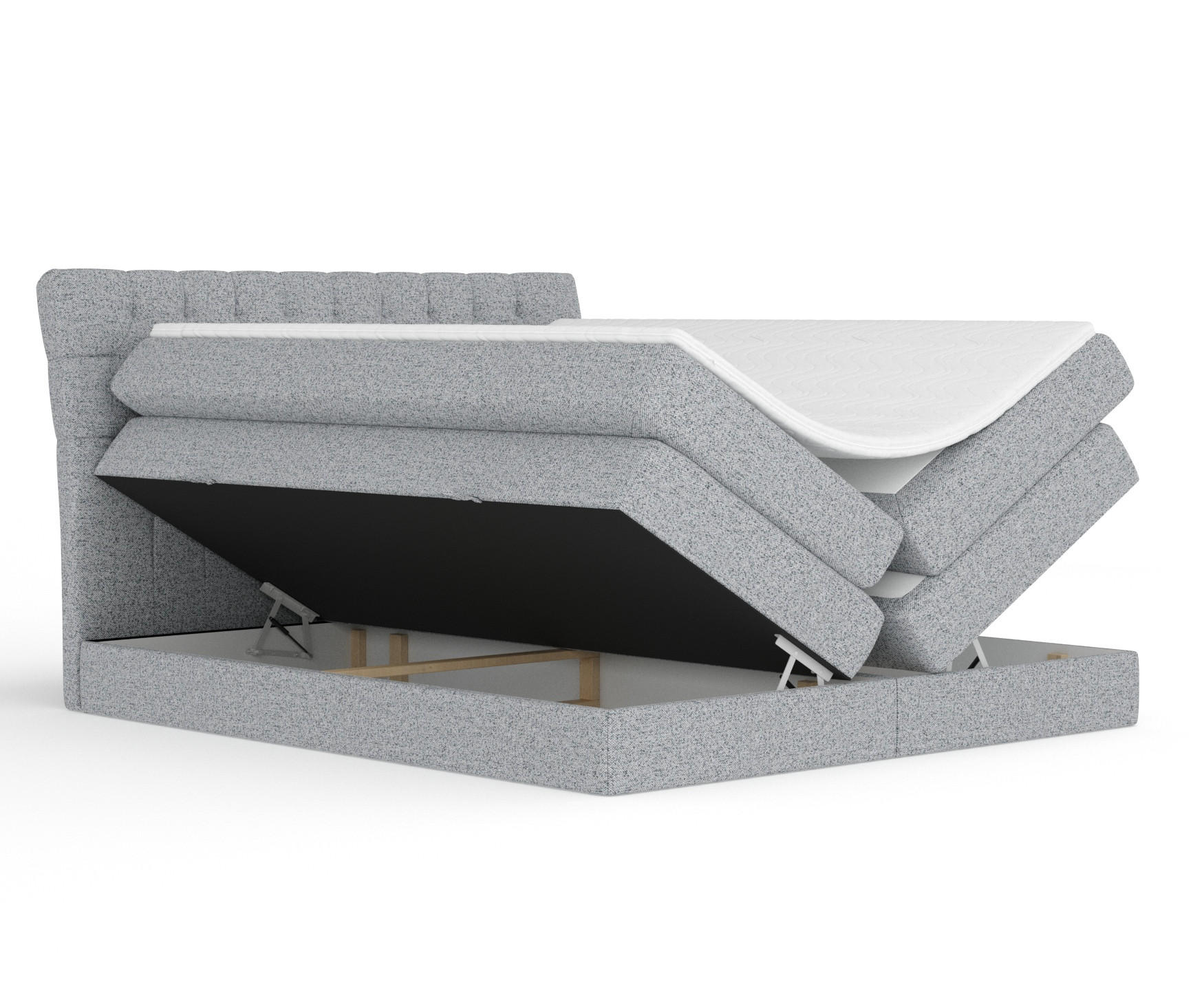 BOXSPRINGBETT Seraphine Grau 200/200 cm - Schwarz/Grau, Holz/Holzwerkstoff (200/200cm) - Maison de Reve