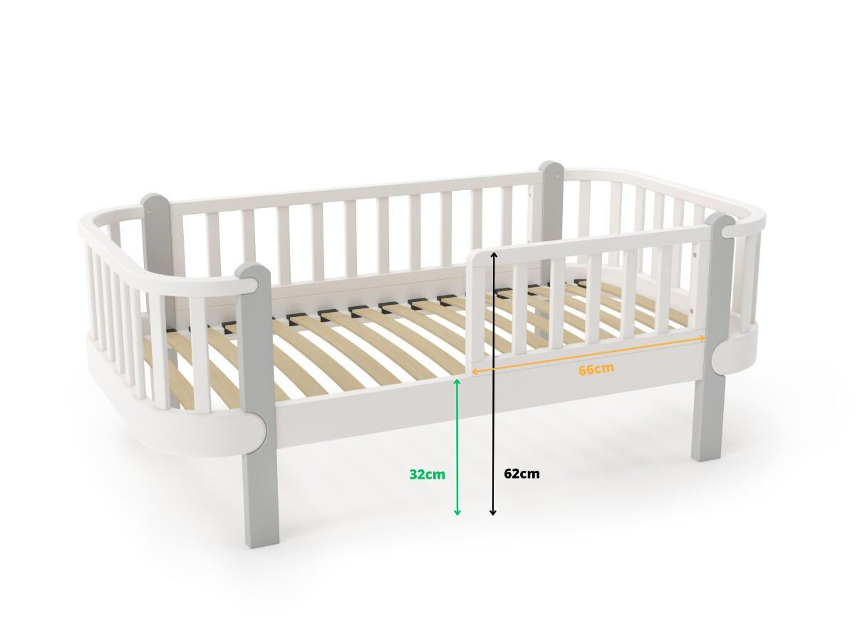 KINDERBETT ETUDE Grau 88x165x65 cm - Grau, Holz - FURNLUX