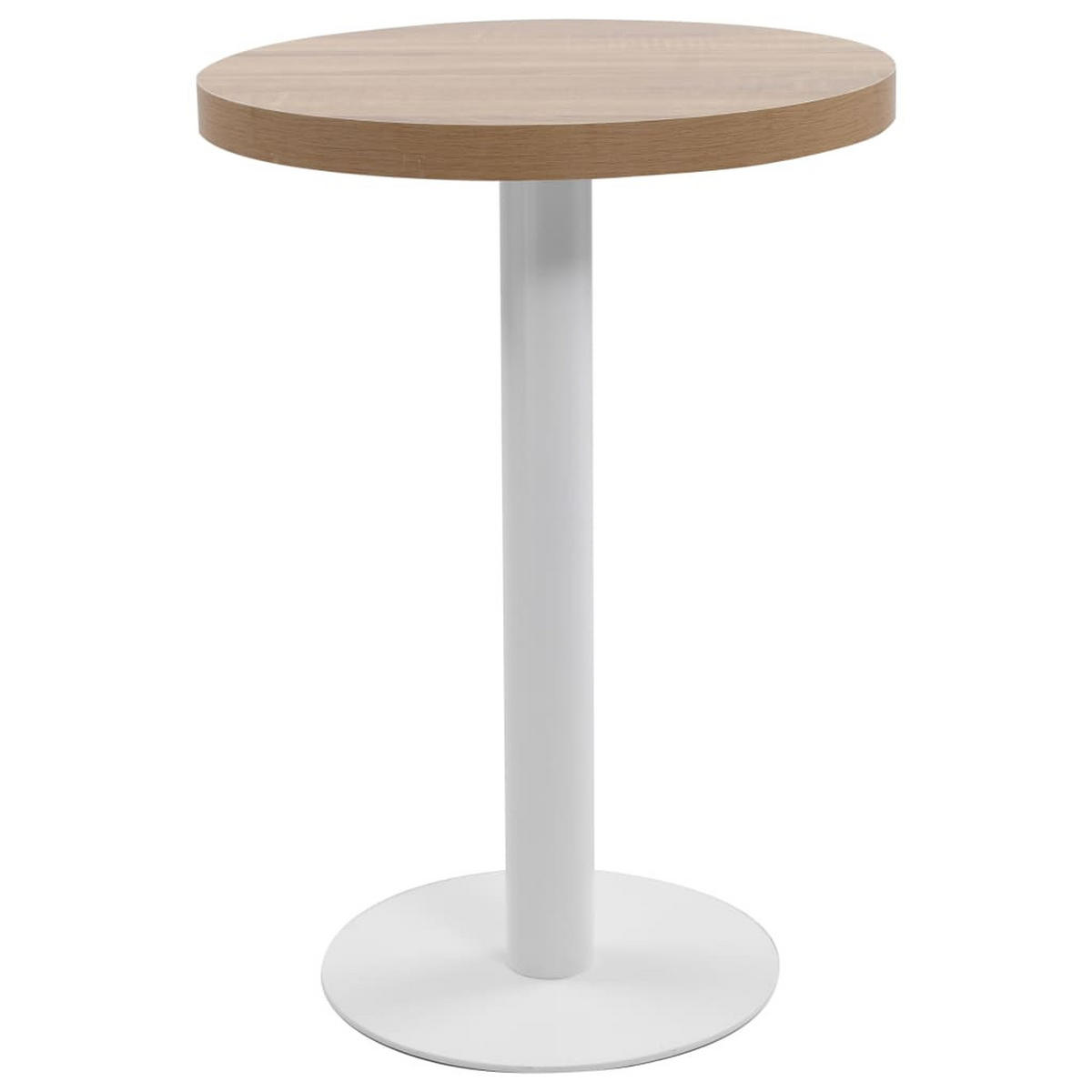 BISTROTISCH Flori rund Hellbraun/Weiß 60 cm MDF - Weiß, Holz (60/60/75cm) - DELUKE