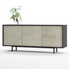 SIDEBOARD Akia Beton Oxid 66/154/40 cm - Hellgrau, Holzwerkstoff (154/66/40cm) - SIMPLYFURN