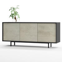 SIDEBOARD Akia Beton Oxid 66/154/40 cm - Hellgrau, Holzwerkstoff (154/66/40cm) - SIMPLYFURN