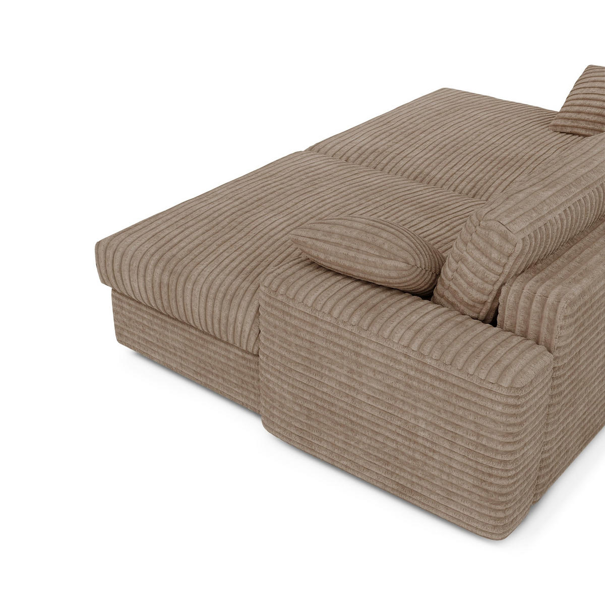 SOFA PLUM XXL-Cord Taupe 260cm - Taupe, Textil (260/83/155cm) - Premium Interiors