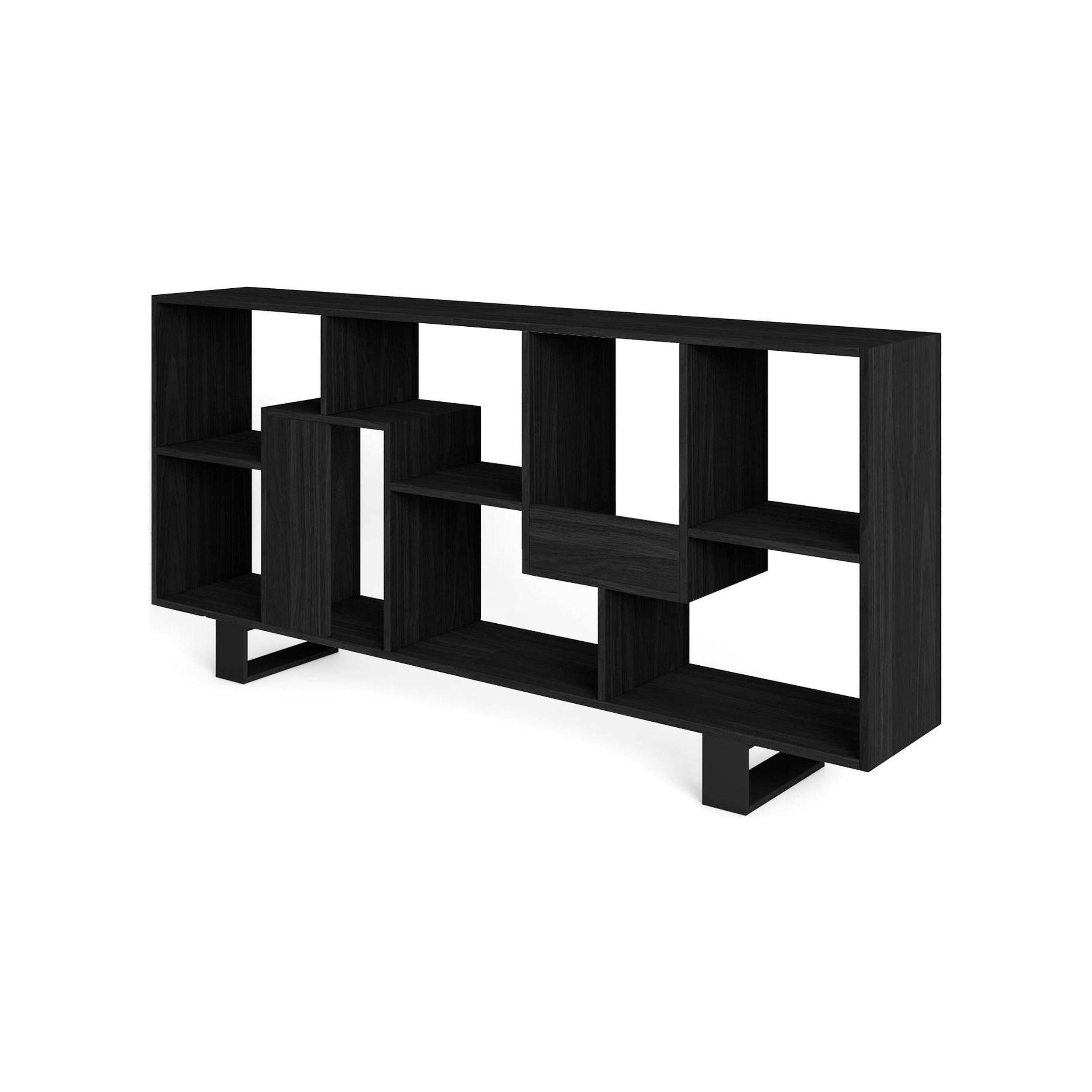 REGAL Bibliothek, Schwarz, 67/31/174cm - Schwarz, Holzwerkstoff (67/174/31cm) - Skraut Home