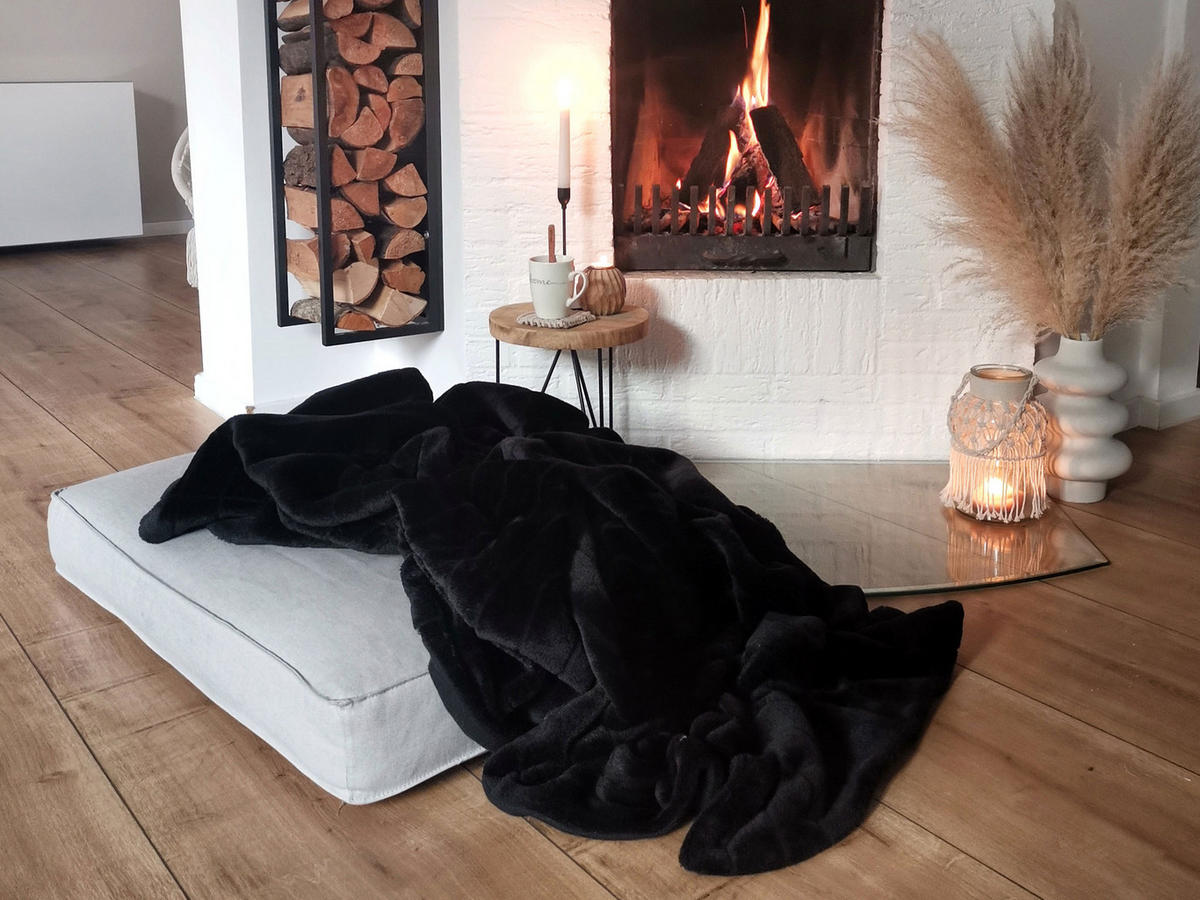 KUSCHELDECKE, 150x200 cm, 100% Polyester, Schwarz - Schwarz, Textil (150/200cm) - Zollner