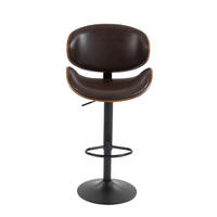 BARHOCKER 2er-Set Drehbar,mit Sitzkissen und Fußstützen Kunstleder Braun - Braun, Textil/Metall (51/93/50cm) - PARAFTA HOME