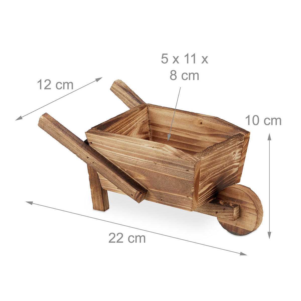 2XPFLANZENGEFÄSS - Braun, Holz (20/10/8.5cm) - Relaxdays