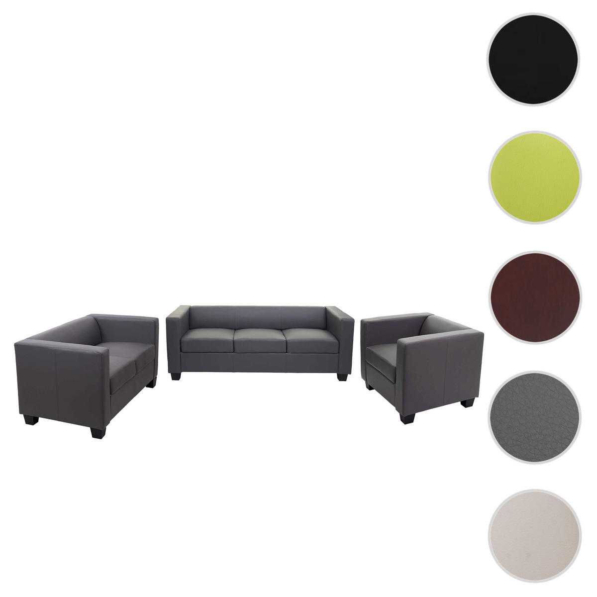 SOFAGARNITUR Grau 3er-Set - Grau, Textil (400/70/300cm) - MCW