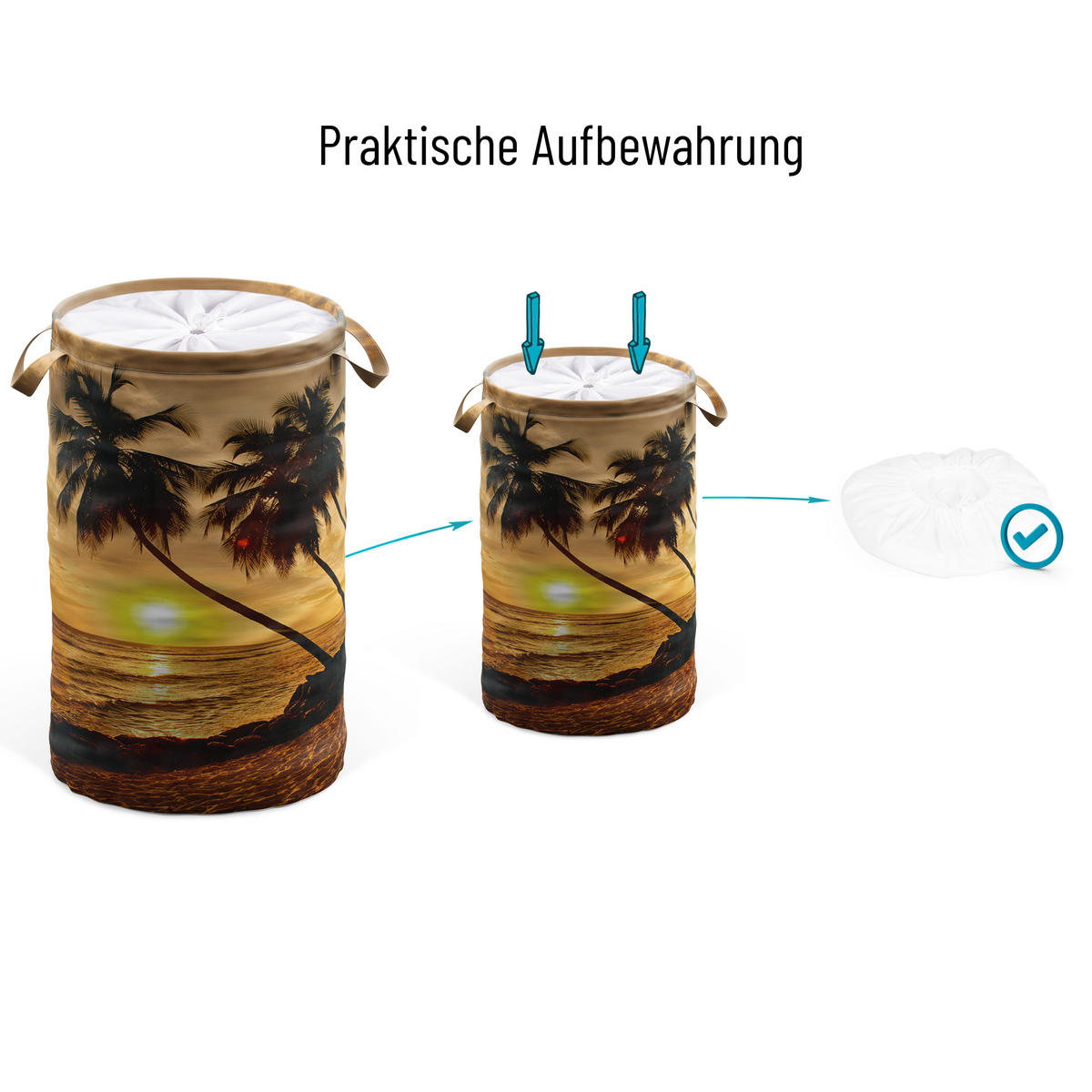 WÄSCHEKORB Sanibel - Beige, Textil (37/55/55cm) - Sanilo