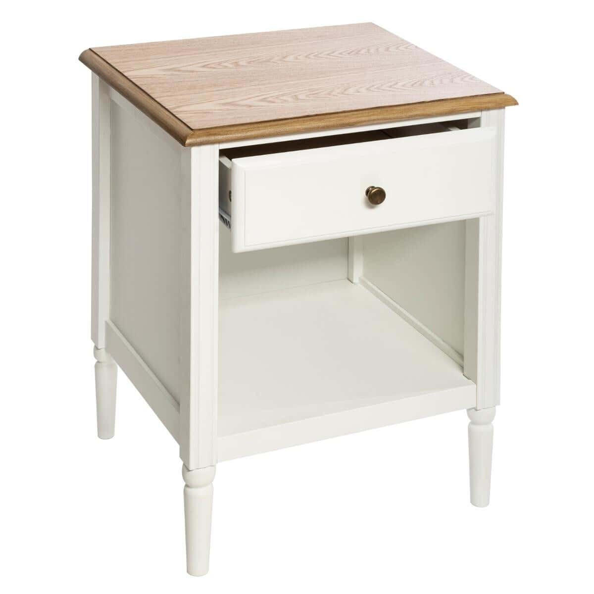 NACHTTISCH mit Schublade Solen 45/40/61 cm - Weiß, Holz/Holzwerkstoff (40/61/45cm) - Atmosphera Createur d´interieur