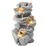 GARTENBRUNNEN DE-18870 6-stufige Kaskade mit LED Grau - Grau, Kunststoff (33/27/53cm) - ComfortXL