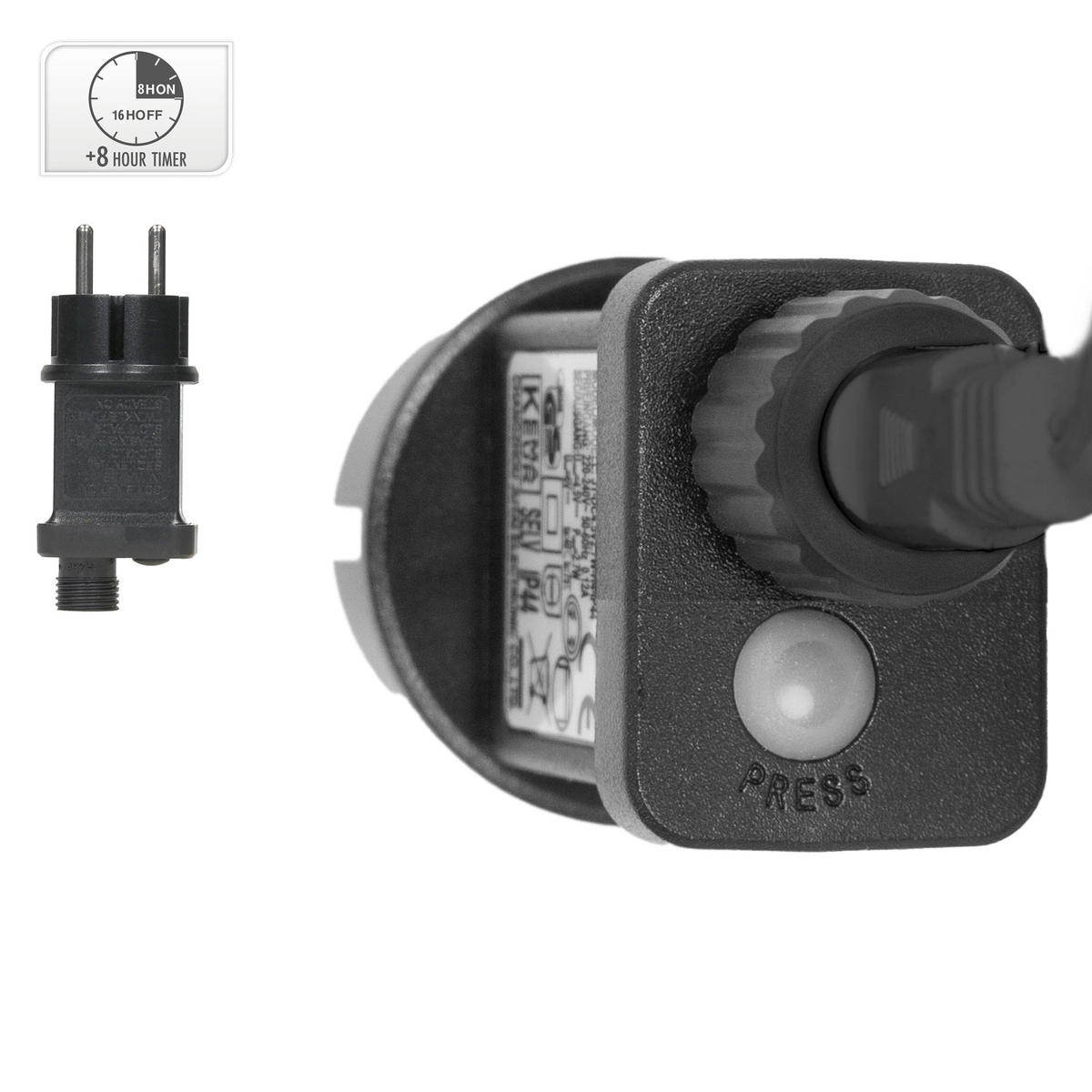 LED EISREGEN LICHTERKETTE Außen Innen Eiszapfen Weihnachtsbeleuchtung mit Timer 3,5 m 528 LED Warmweiß - Schwarz, Kunststoff (850cm) - ECD-Germany