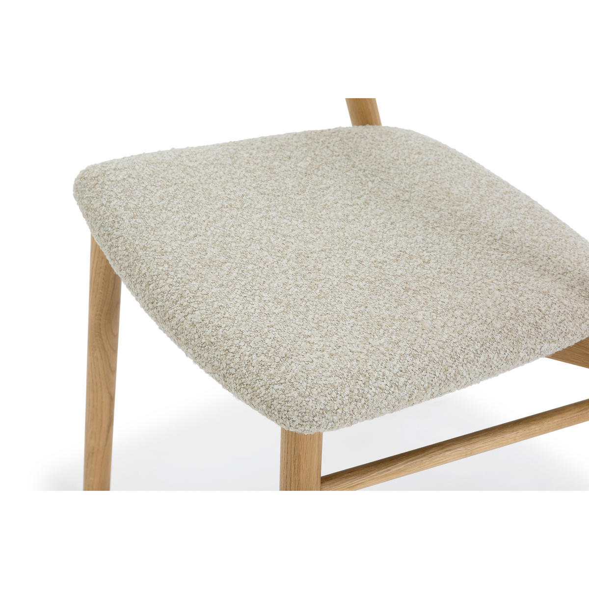 ESSZIMMERSTUHL Celeste, Natur Massiveiche + beiger Stoff - Beige, Holz (50/80/50cm) - WOODEK