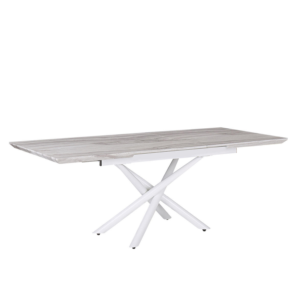 ESSTISCH 160-200/90/75 cm Weiß Rechteckig Moira - Weiß, Holzwerkstoff (200/90/75cm) - Beliani