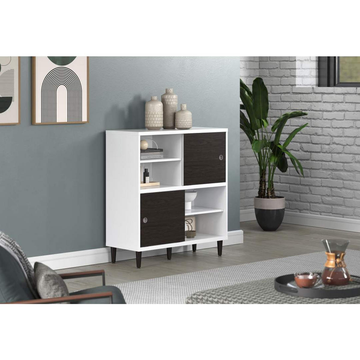 REGAL weiß - Weiß, Holzwerkstoff (90/99/38cm) - ebuy24