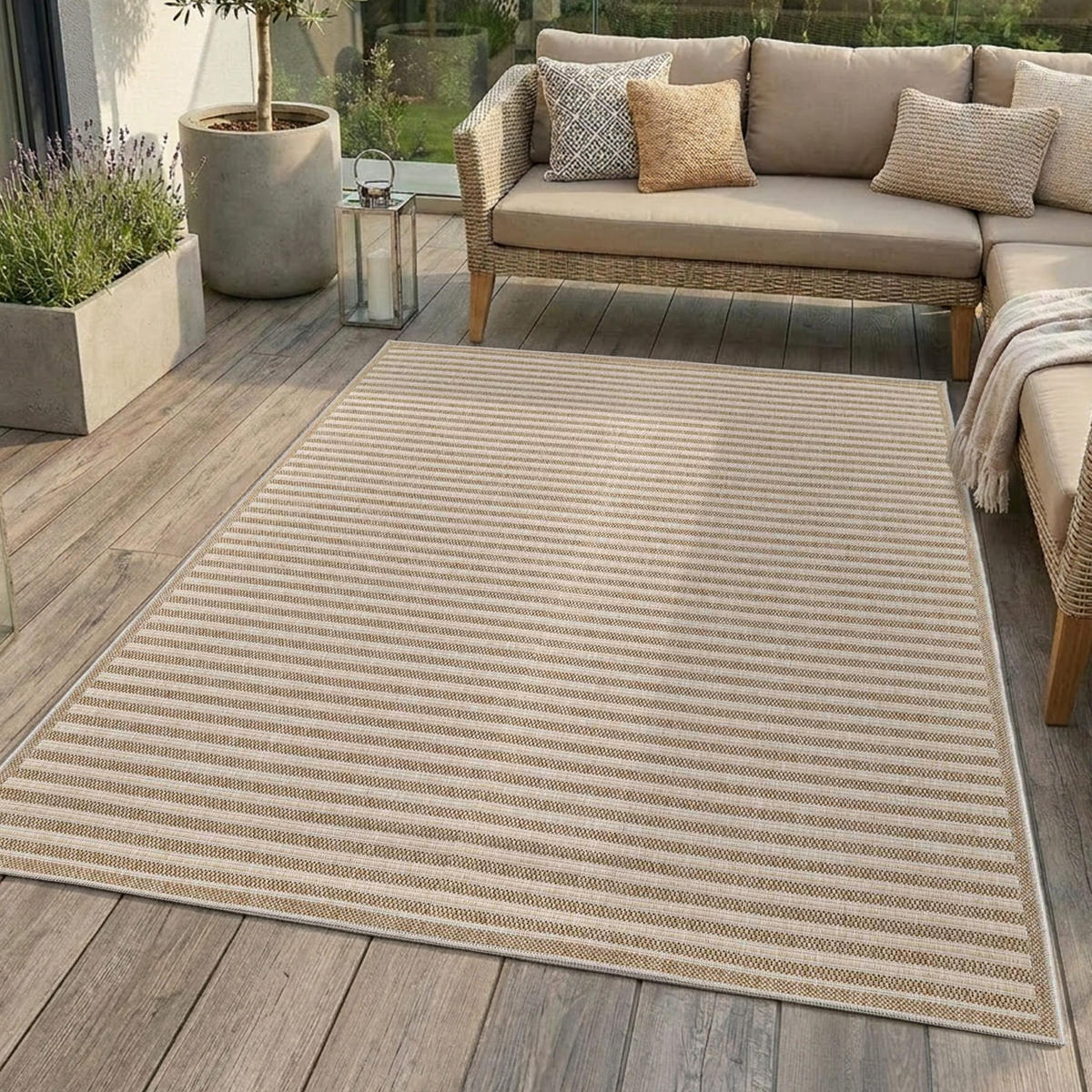 OUTDOOR-TEPPICH 102 Braun Wetterfest 140x200 cm - Braun, Textil (140/200cm) - carpet city