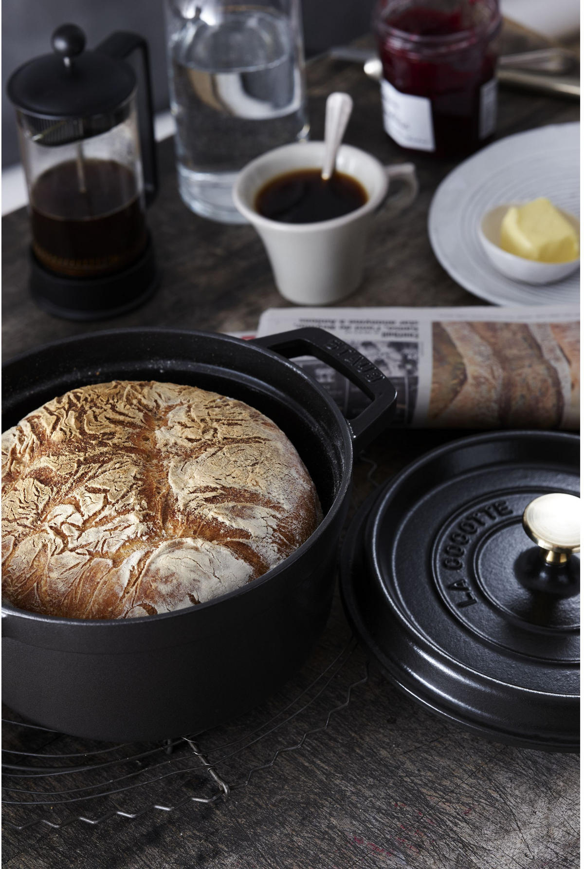 BRÄTER Cocotte Schwarz - ø 22 cm / 2.6 liter - Schwarz, Metall (22cm) - Staub