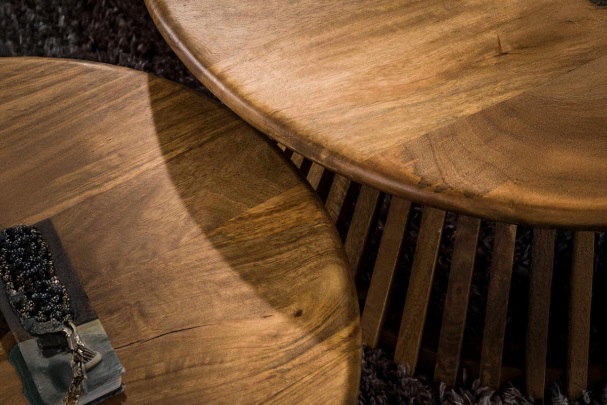 COUCHTISCH-SET LANI Braun Mango - Braun, Mangoholz/Holz (80/80/40cm) - KAWOLA