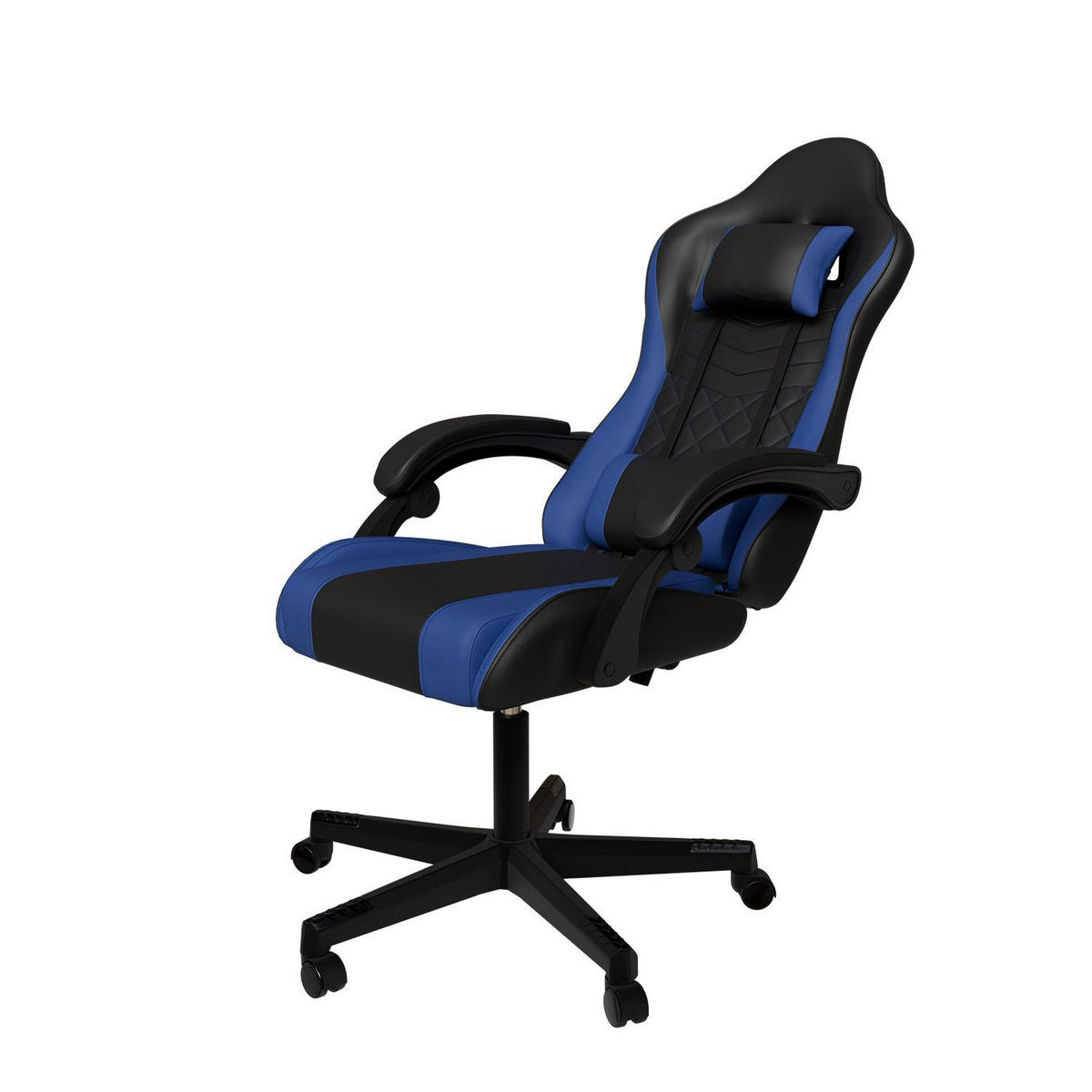 GAMINGSTUHL HyperSeat schwarz/blau - Blau, Kunststoff (63/131/121cm) - Juskys