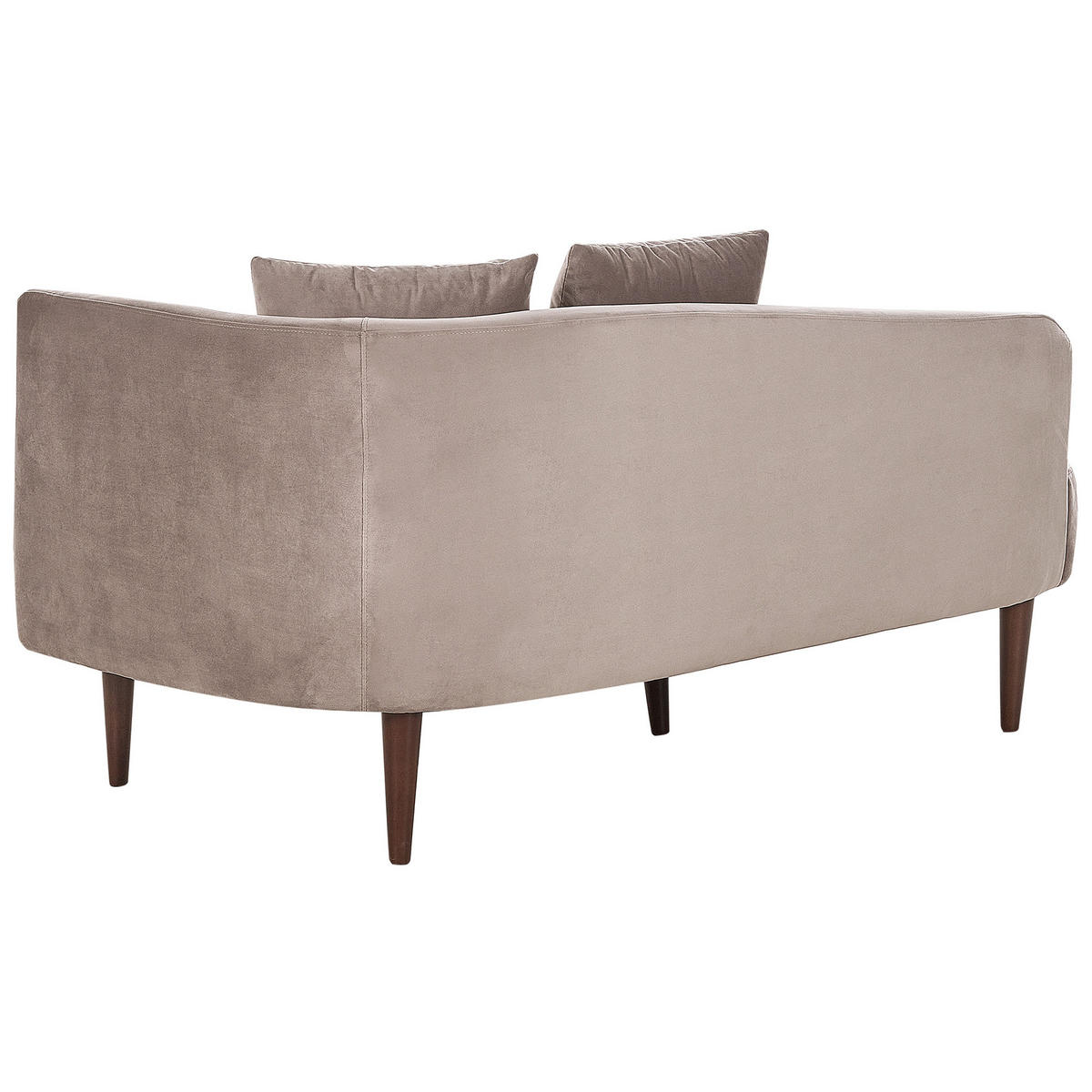 CHAISELONGUE Samtstoff taupe rechtsseitig Chaumont - Dunkelbraun/Beige, Textil (168/75/74cm) - Beliani