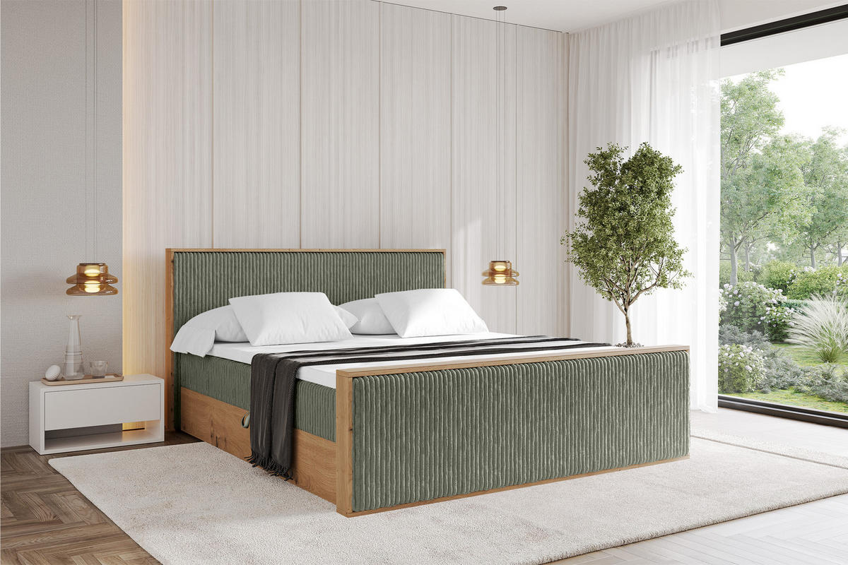 BOXBETT LOLLI9 -Z 160x200 - H3 Olivgrün - Olivgrün, Holzwerkstoff (160/200cm) - ALTDECOR
