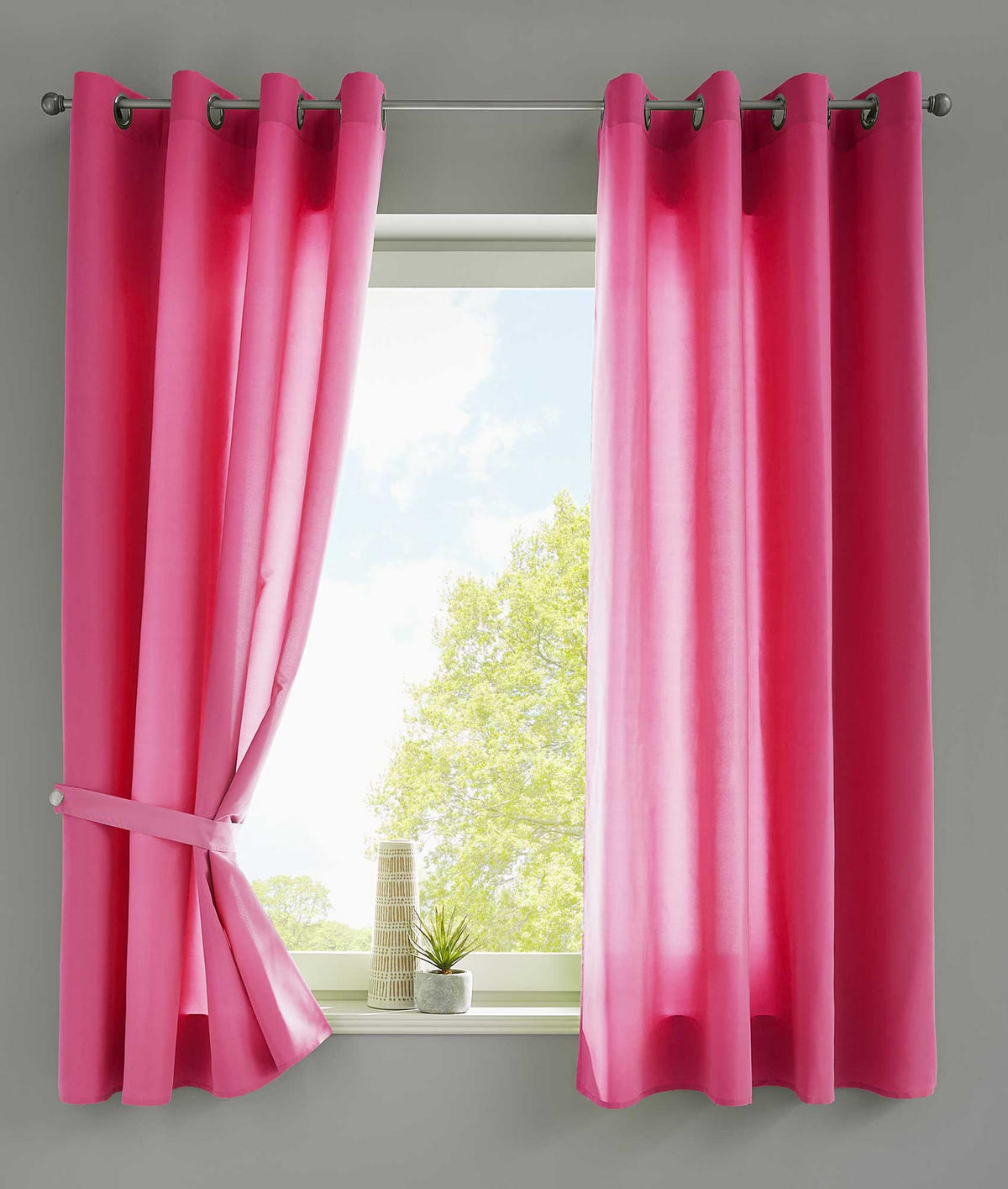VORHANG 2ER SET BERLIN HxB 145x140cm Pink - Pink, Textil (140/145/145cm) - Gardinenbox