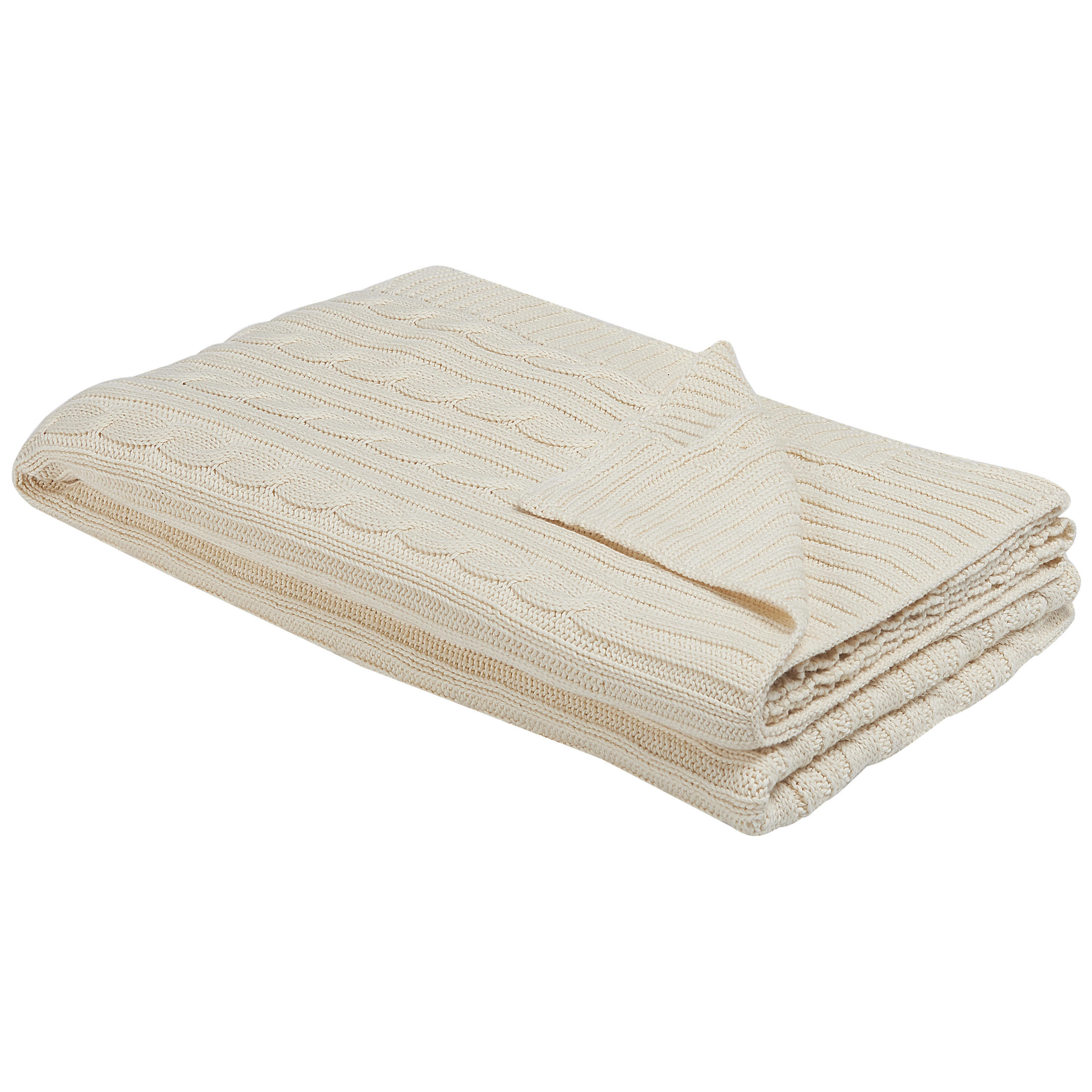DECKE Helles Beige Anamur 180/110 cm - Beige, Naturmaterialen/Textil (110/180cm) - Beliani