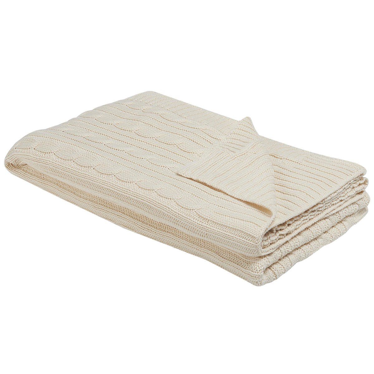 DECKE Helles Beige Anamur 180/110 cm - Beige, Naturmaterialien/Textil (110/180cm) - Beliani