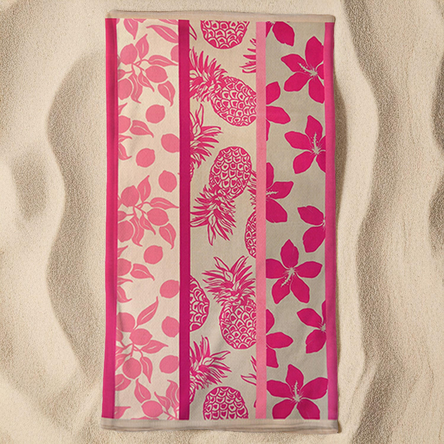 STRANDTUCH Mikrofaser Rosa 90x170 220g/m² - Tropea - Pink, Textil (90/170cm) - LE COMPTOIR DE LA PLAGE