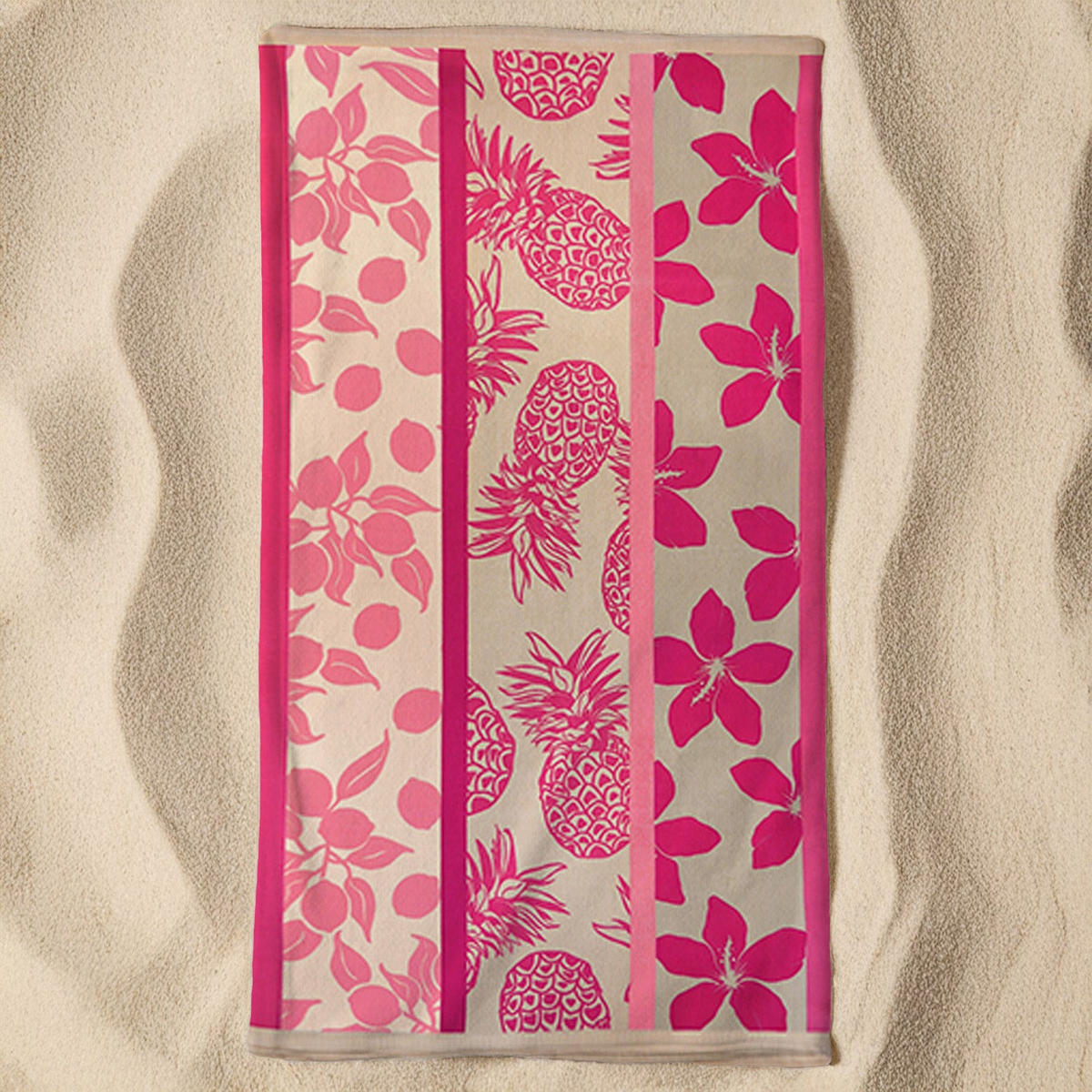 STRANDTUCH Mikrofaser Rosa 90x170 220g/m² - Tropea - Pink, Textil (90/170cm) - LE COMPTOIR DE LA PLAGE