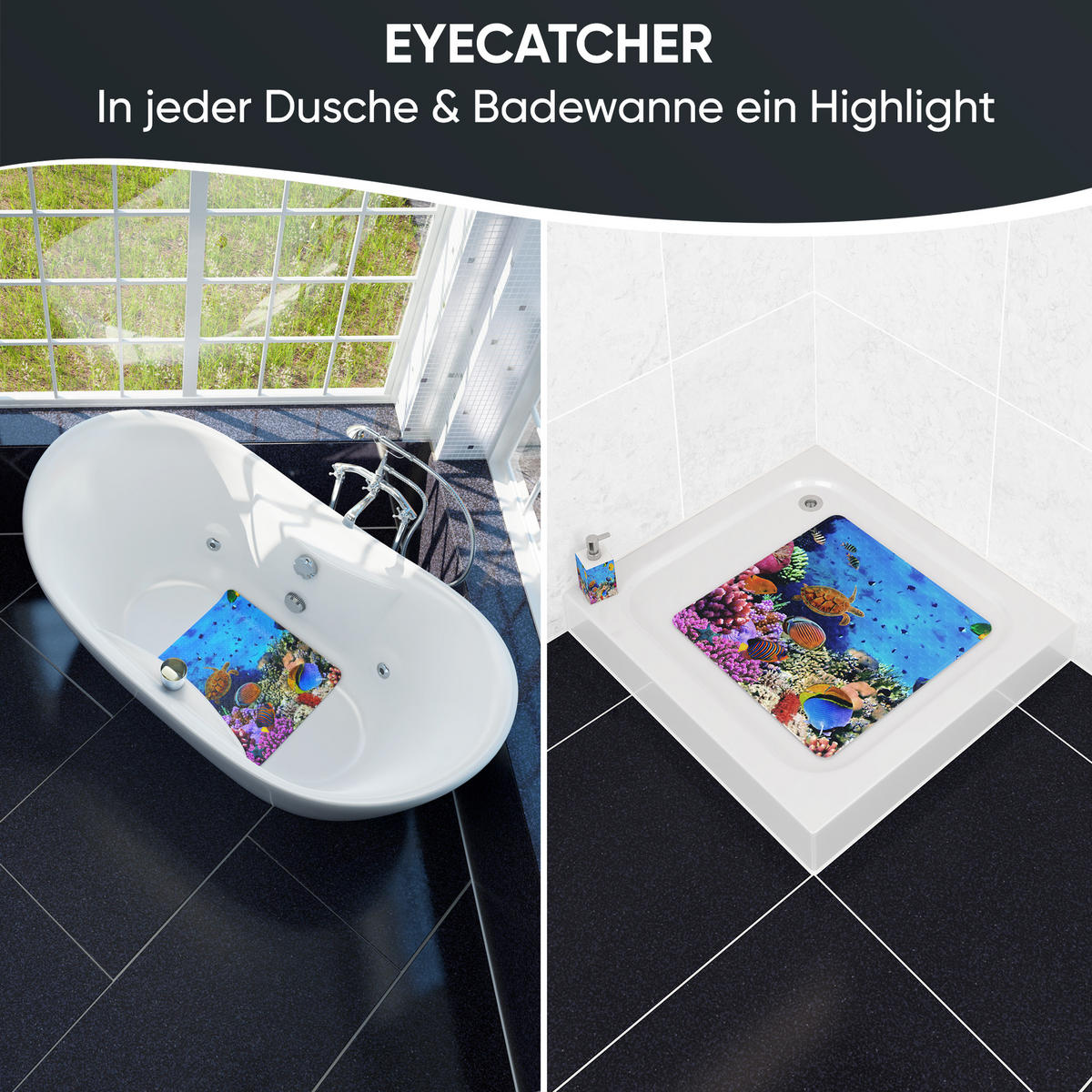 BADEMATTE Ocean - Blau, Kunststoff (53/53cm) - Sanilo