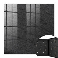 SCHLÜSSELBOX Schwarz 30x30 cm- Türöffnung nach rechts - Grauer Stein - Schwarz, Metall (30/30/5cm) - TULUP