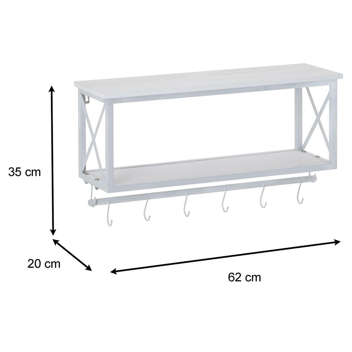 WANDGARDEROBE ARMANDO - Weiß, Metall (62/35/20cm) - CARO-Möbel