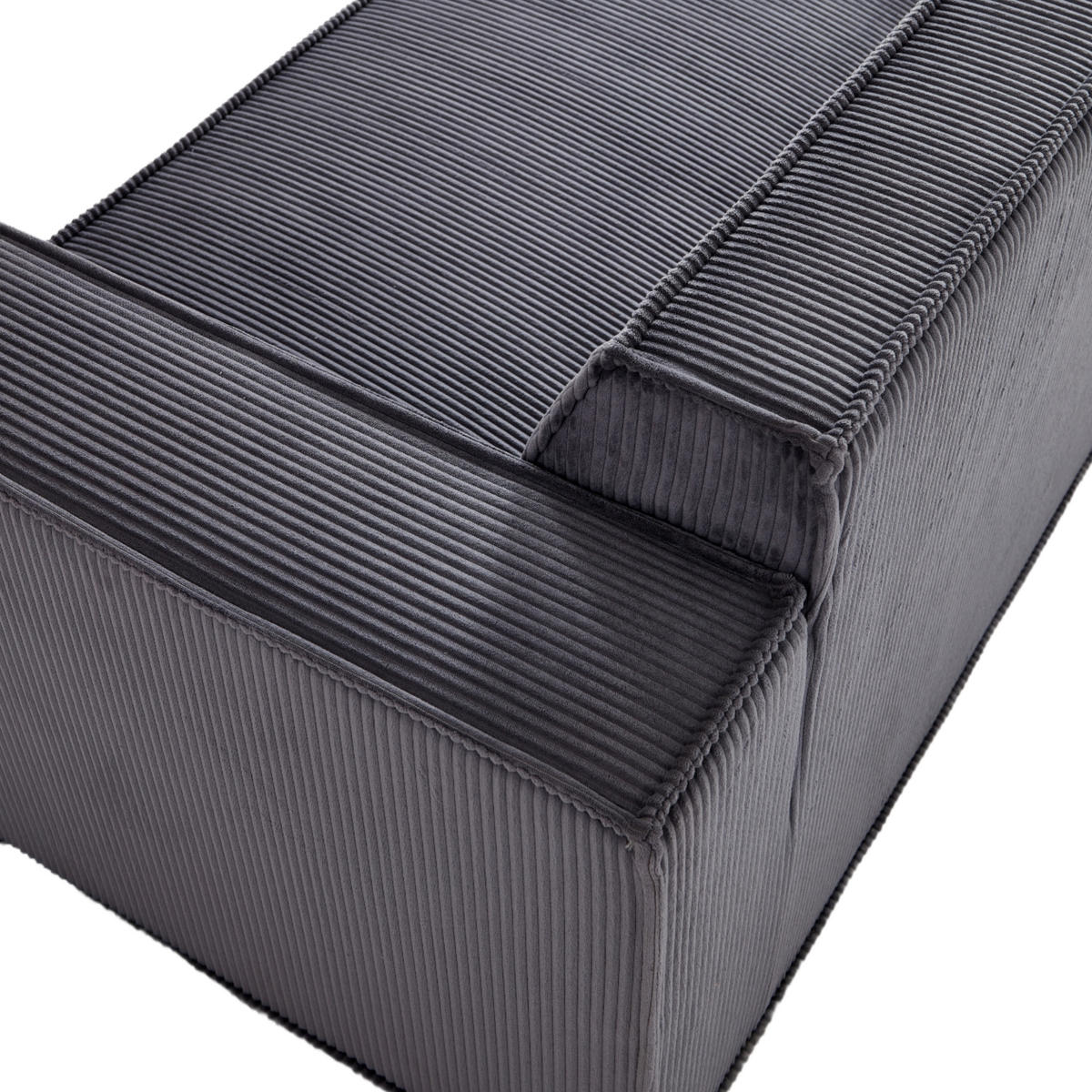 DVOUMÍSTNÁ POHOVKA šedý manšestr s pružinovým jádrem, bez nutnosti montáže - šedá, textil (178/70/86cm) - Urban Meuble
