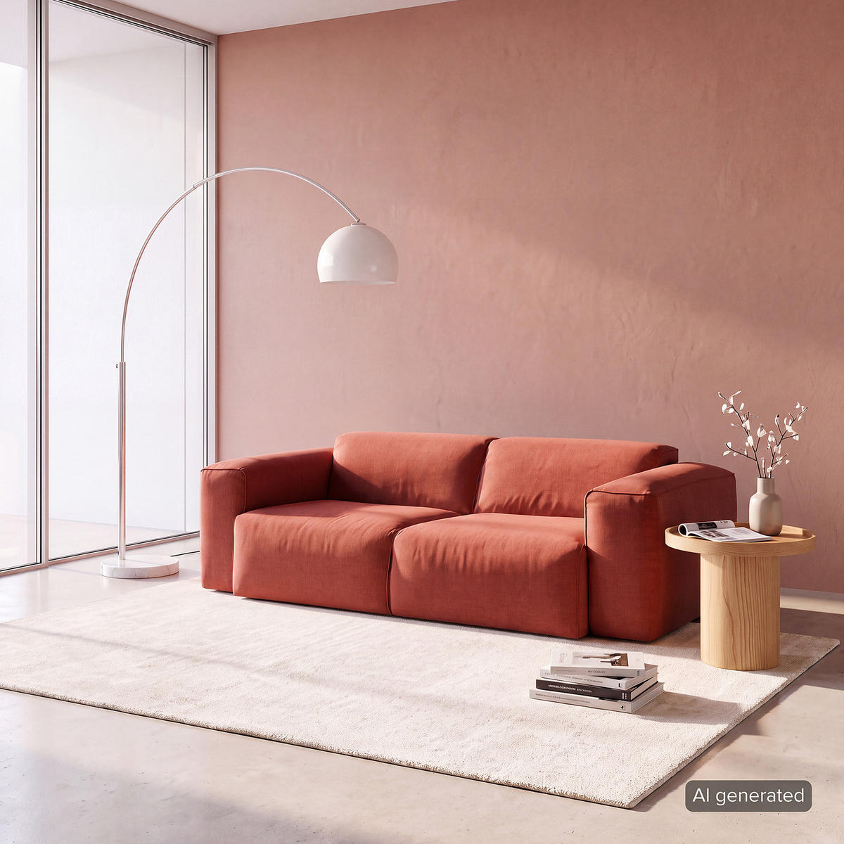 2-SITZER SOFA - Rot/Schwarz, Kunststoff/Textil (220/71/102cm) - home24