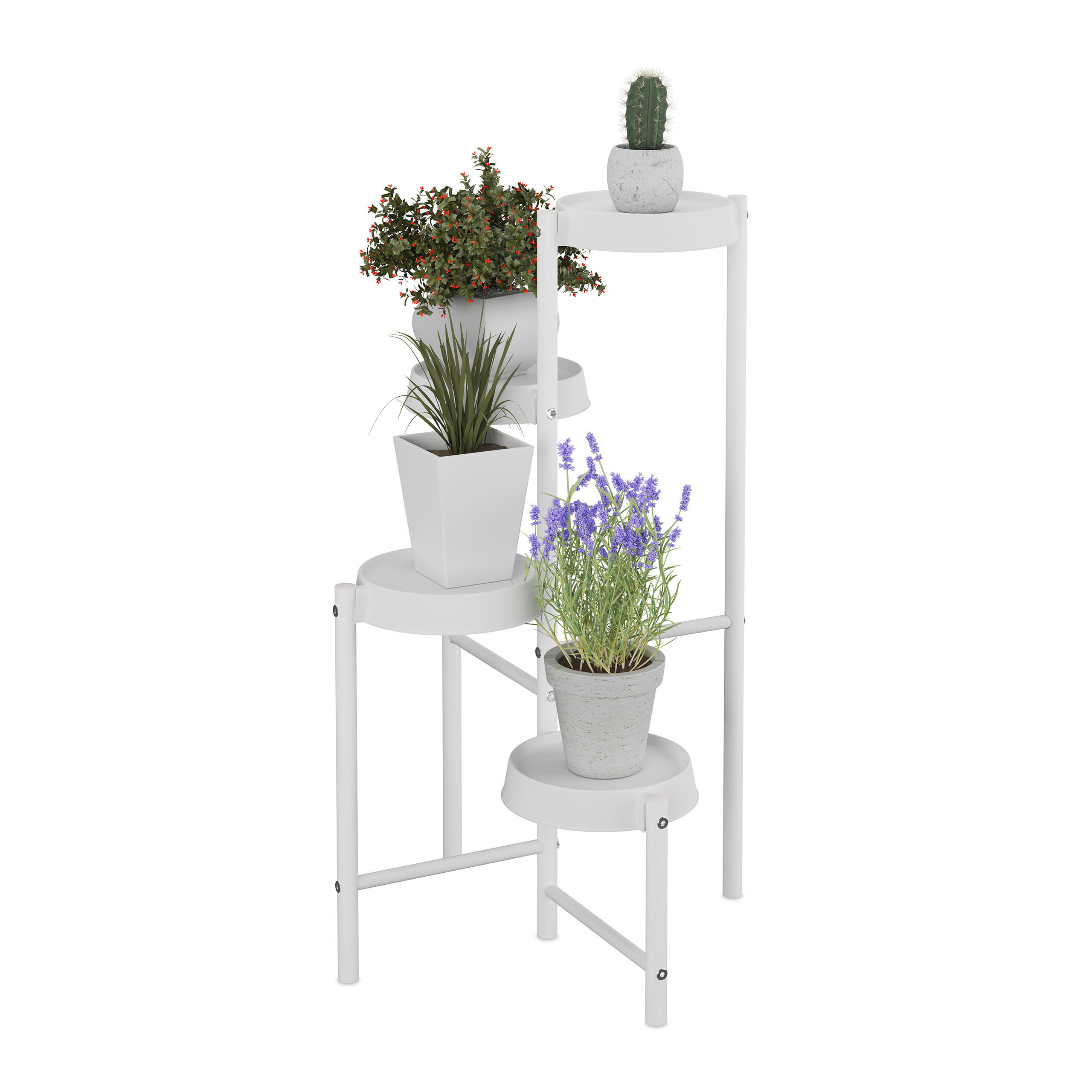 PFLANZENSTÄNDER - Weiß, Kunststoff/Metall (49/48/81cm) - Relaxdays
