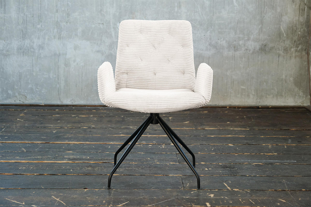 DREHSTUHL NEW CHARME Weiß Cord - Weiß, Textil (59/87/66cm) - KAWOLA