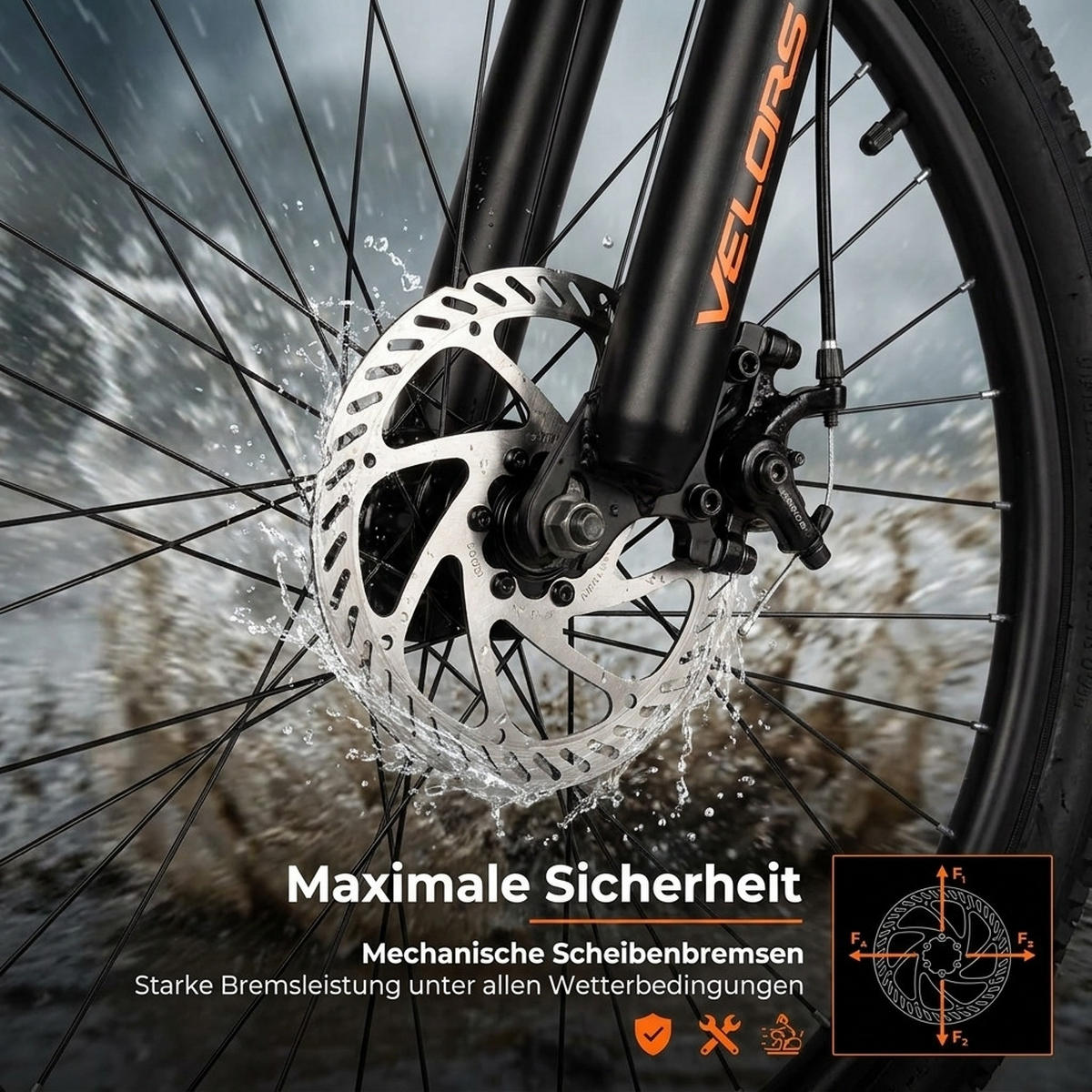 MOUNTAINBIKE 26 Zoll Schwarz + Orange, 21-Gang-Schaltung, Doppel-Scheibenbremsen, Carbonstahl - Orange, Metall (20cm) - Oxeza