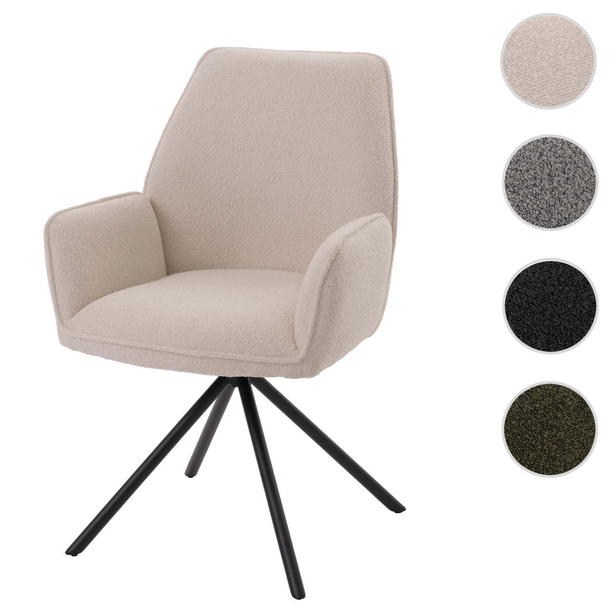 ESSZIMMERSTUHL Cremeweiß - Weiß, Textil (60/86/60cm) - MCW