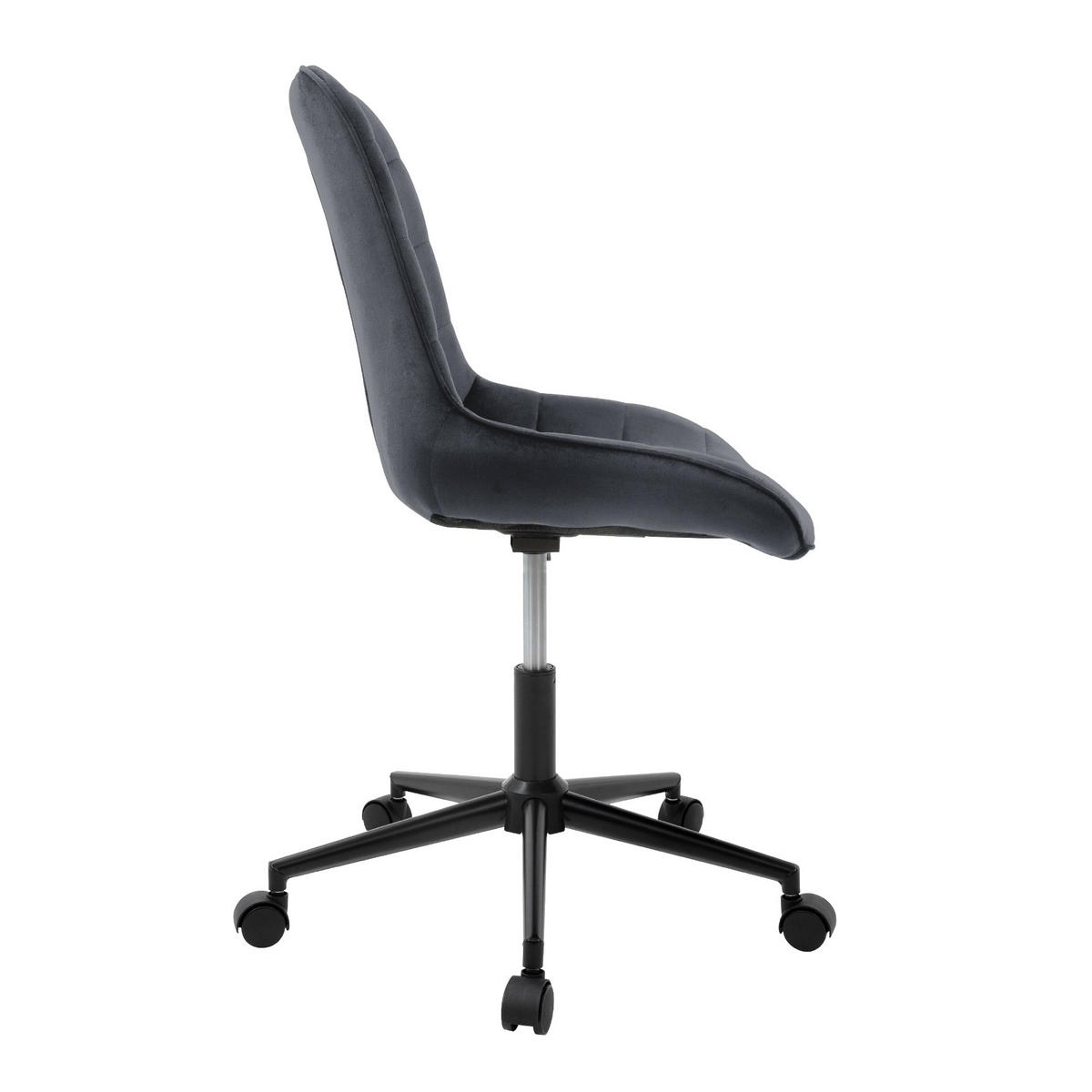BÜROSTUHL Samt grau - Grau, Metall (53/97/60cm) - ML-DESIGN