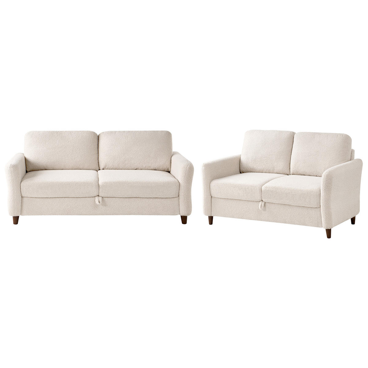 SET CANAPELE cu 5 locuri bouclé bej Mare - bej, material textil (184/88/77cm) - Beliani