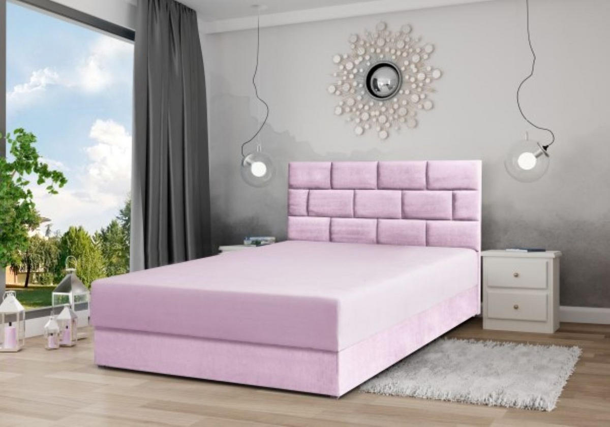 BOXBETT Majorka 120x200 cm mit Bettkasten und Matratze, rosa - Rosa, Holz (120/200cm) - Margaret Hadas24