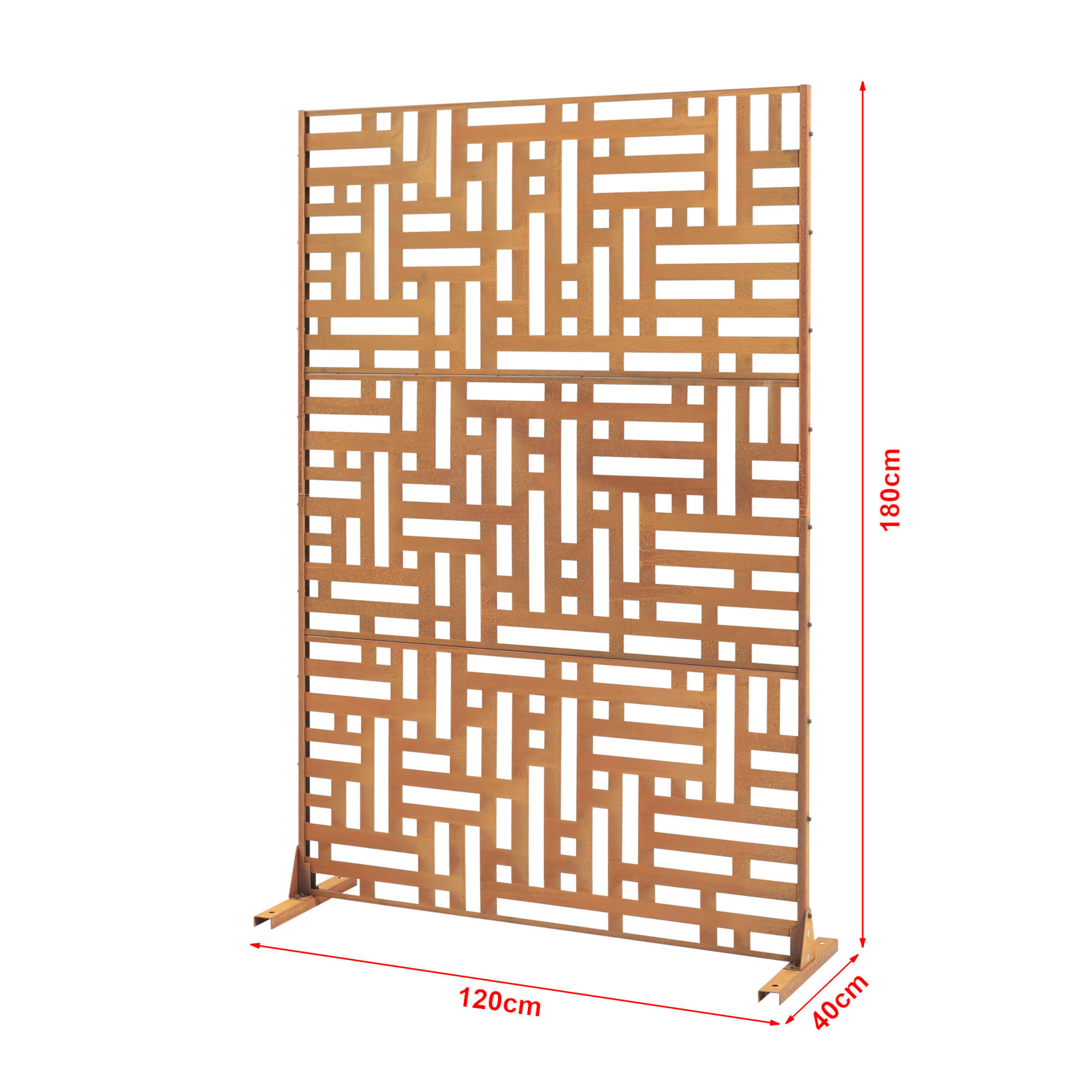 TRENNWAND Bernalda - Rostfarben, Metall (120/180cm) - casa.pro
