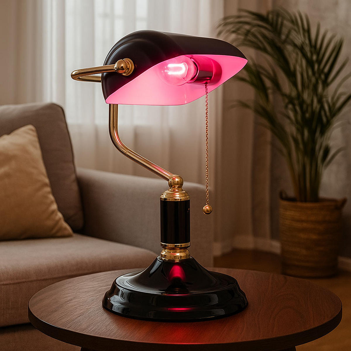 RGB LED TISCHLEUCHTE Antique Anthrazit Gold - Anthrazit, Metall (26.5/18/34cm) - Globo Lighting