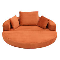 SOFA Orange 173x176 cm Cordstoff Klappsofa,Schlafsofa mit 3 Kissen Gästebett - Orange, Textil (173/60/176cm) - PARAFTA HOME