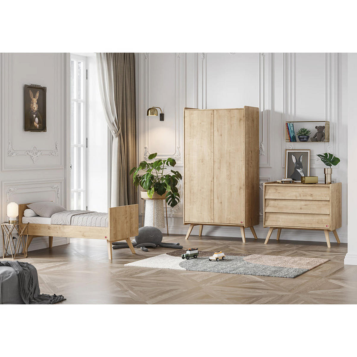 DJEČJA KOMODA drvo - smeđa, drvni materijal (100/90/59cm) - Petits-meubles