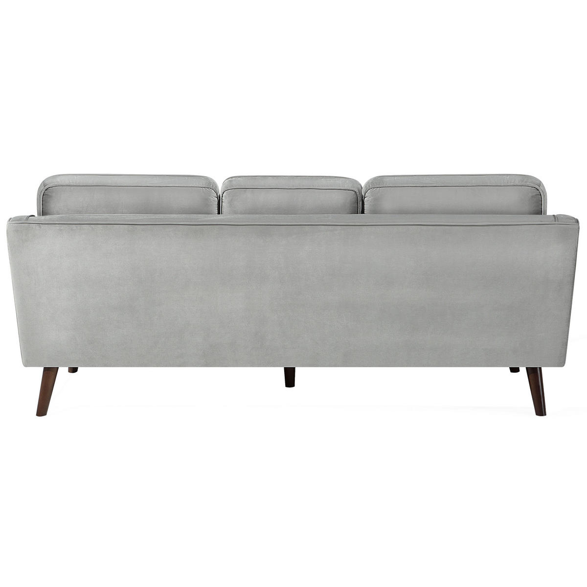 3-SITZER-SOFA Samtstoff Hellgrau Lokka - Hellgrau, Textil (204/85/83cm) - Beliani